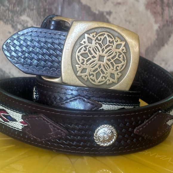 Vintage Tech Ether Guild Kaleidoscope Buckle Belt! - Picture 1 of 12